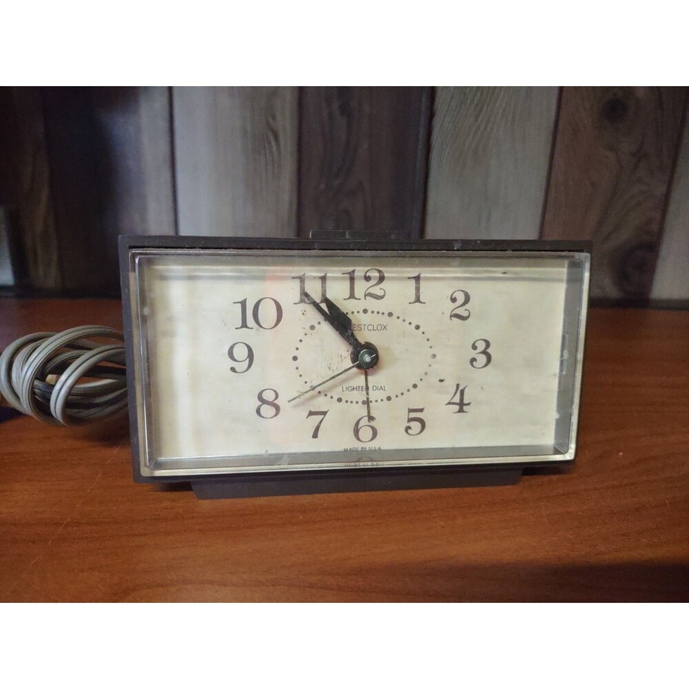 Vintage Westclox 22214 Simsbury Plastic Alarm Clock Tested Made in USA